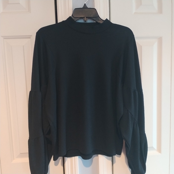 Zara Black Mock turtleneck Oversized Crop Top S - Picture 8 of 13